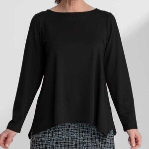 NWT F.H. Clothing Co. Asymmetrical Black Tee Shirt Sweater Size Large